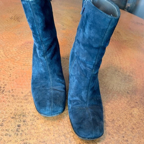 JONES NEW YORK Navy Suede Ankle Boots - Picture 3 of 8